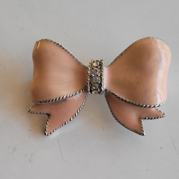 Enamel Bow Brooch  1inch by 1/2 inch - Picture 1 of 2